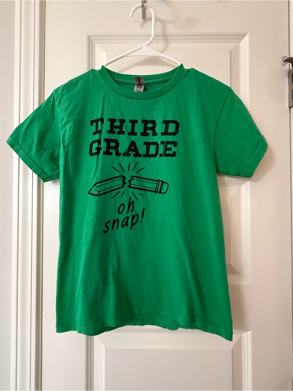 Gildan Heavy Cotton Youth Medium Green Third Grade Oh Snap T-Shirt